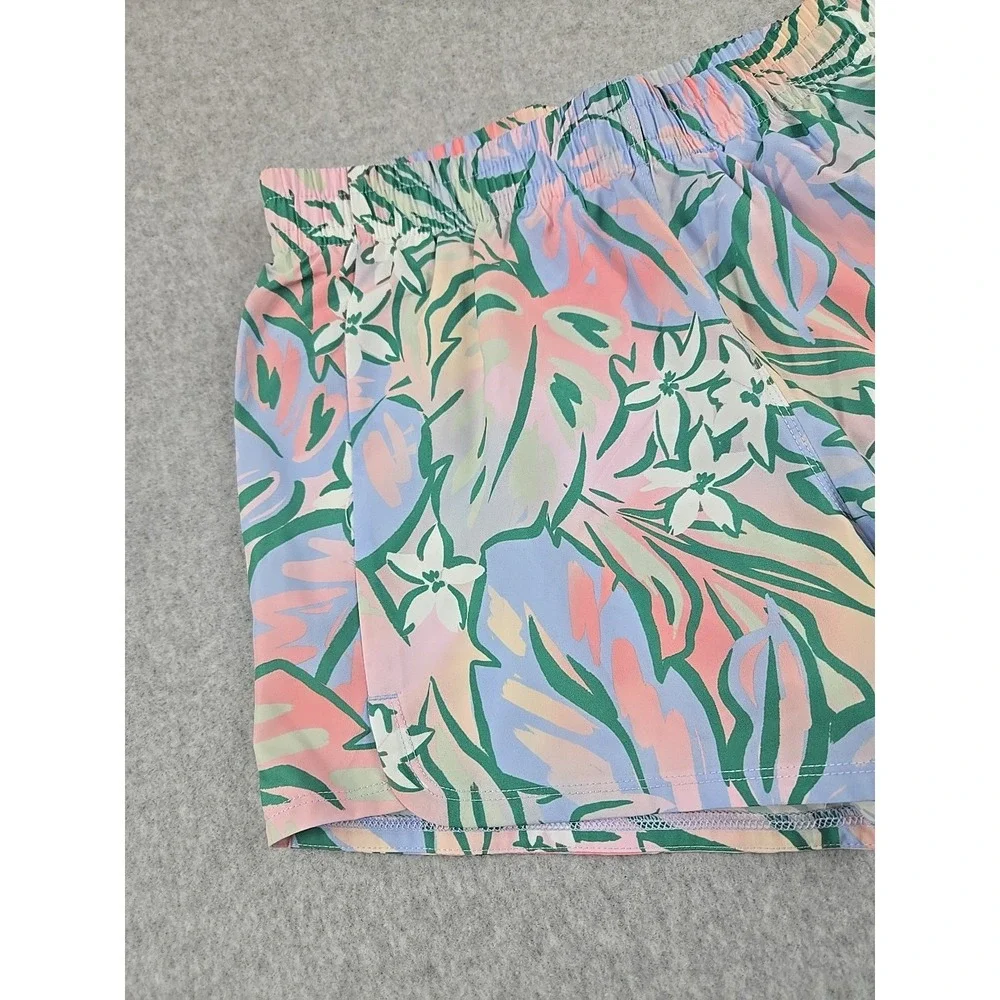 Adidas Running Athletic‎ Shorts Girls X-Large (16) Floral Blue Print Lined NWT